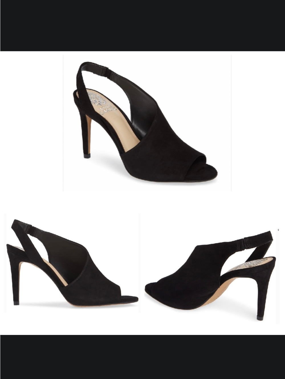 Vince Camuto Crasantha Black Suede Open-Toe Slingback Mules - Picture 2 of 11
